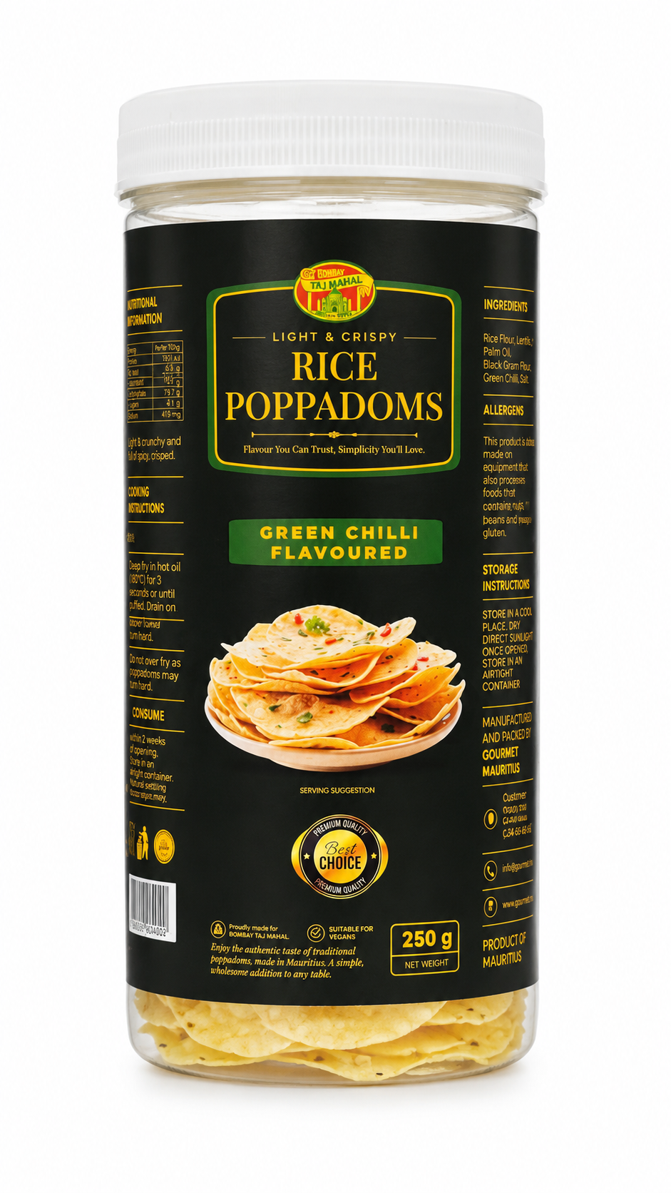 OSMAN`S RICE POPPADOMS (GREEN CHILLI FLAVOR)
