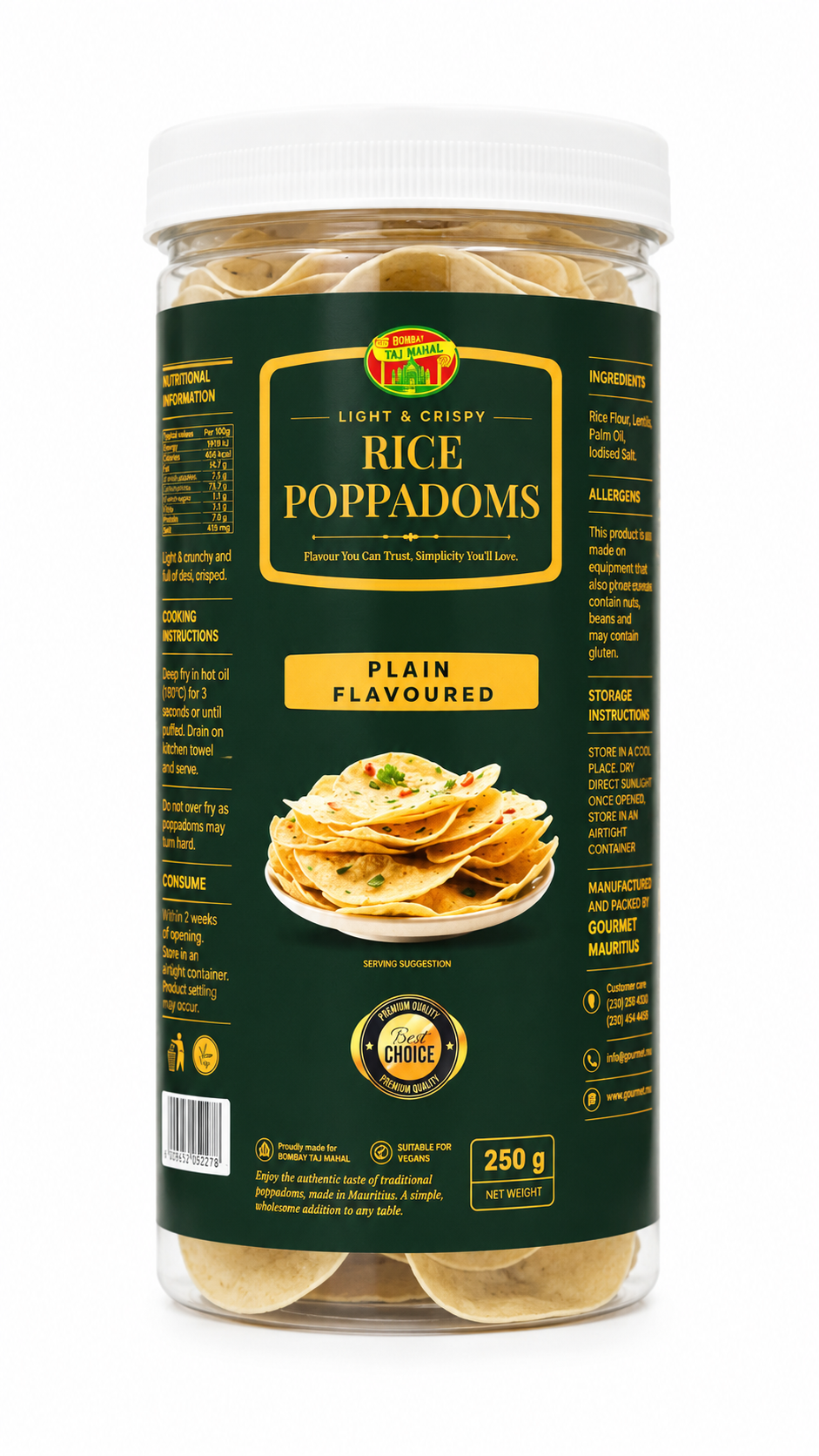 OSMAN`S RICE POPPADOMS (PLAIN FLAVOR)