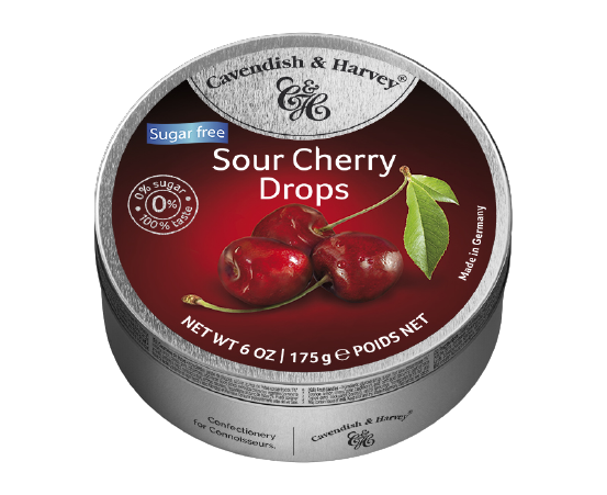 C&H S/Free Sour Cherry Travel Tins 175g