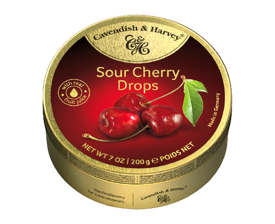 C&H Sour Cherry Drops Travel Tins 200g